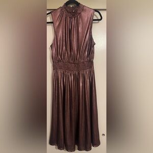 Modcloth Shimmering Metallic Pink Dress